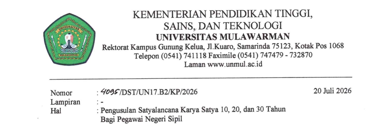 Surat Pengusulan Satyalancana Periode Mei 2027
